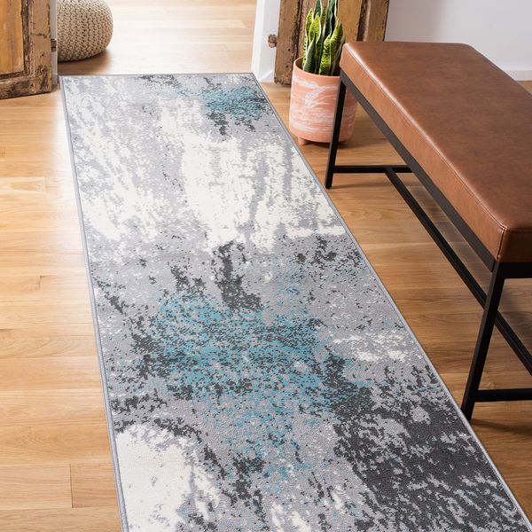 Rugshop Rugs Runners Modern Abstract Stain Resistant Soft Carpet Kitchen Rug 2x7