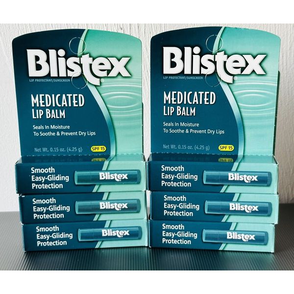 6 - Blistex Medicated Lip Balm Stick, Seals in Moisture Dry Lips SPF 15, 0.15 oz