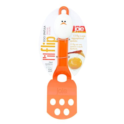 Joie Lil' Flip Egg Spatula, Slotted and Compact Turner, Multi-Use Flipper for Any Food From Burgers to Pancakes, Durable Nylon, Heat Resistant Up to 400 Degrees