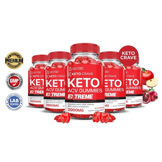 Keto Crave Extreme ACV Gummies 2000MG Apple Cider Vinegar 300 Gummys