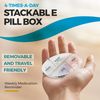 MEDca Weekly Pill Organizer, 1 Dispenser, 7 Stackable Compartments with 4 Sections - Morning, Noon, Evening, Bedtime, Grey.