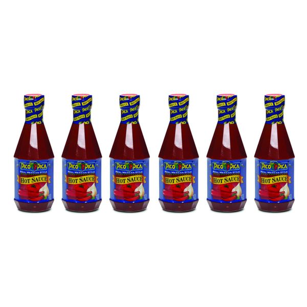 Pico Pica Mexican Hot Sauce - HOT - 15.5 Ounces 6 Pack