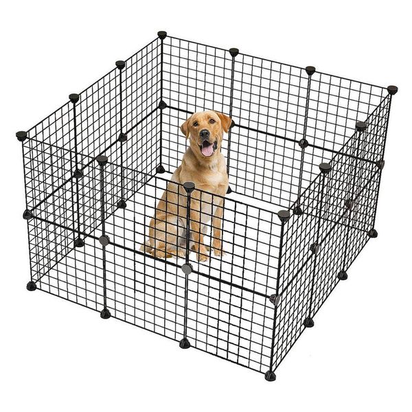 32Pcs Pet Playpen DIY Small Animal Cage Enclosure Metal Wire Fence In/Outdoor