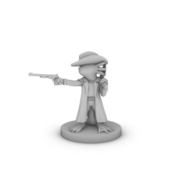 Axolotl Gunslinger Tabletop DND Gaming Miniature