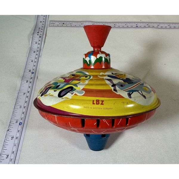 LBZ Spinning top Metal Toy Top Made in West Germany ~1940s ? Vintage Vehicles