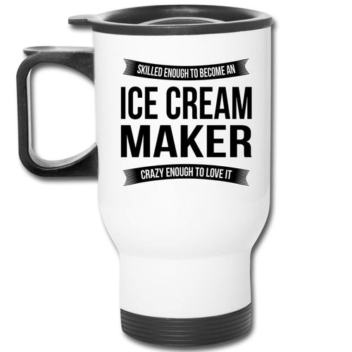 Ice Cream Maker Travel Mug Gifts - Funny Appreciation Thank You For Men Women New Job 14 oz Mug White