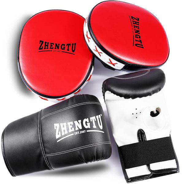 ZHENGTU Boxing Gloves with Mitt Set, One Size Fits Most, Punching Gloves, Adults, Men, Women (Boxing Gloves Set)