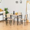 Cottage Style Dining Room Table and 4 Seats with Large Tabletop and Steel Frame