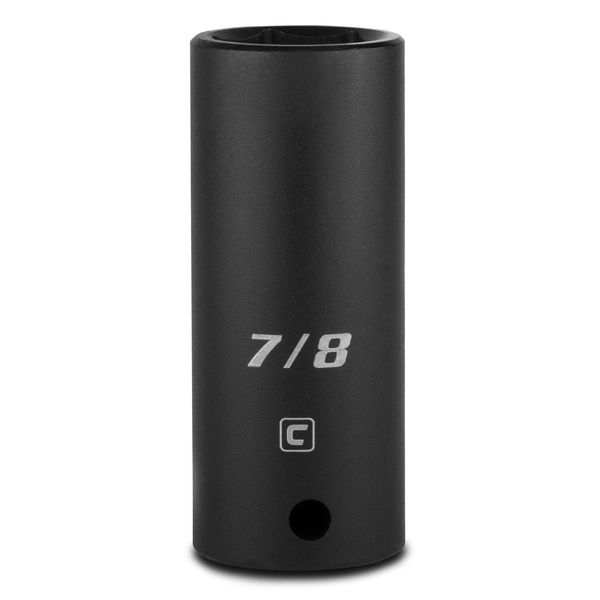 Capri Tools Deep Impact Socket, 1/2-Inch Drive, 6-Point, SAE (7/8-Inch)