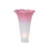 Meyda Tiffany 10187 Leaf, Flower, Fruit Shade Pond Lily Collection in Bronze/Dark Finish, 3.50 inches, 3" W x 5" H, Plum Pink and White