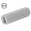 5pcs M10 Long Shank Carbon Steel Nuts Hexagonal Coupling Nuts Hexagonal Socket Nut Threaded Fixings (M10 x 50)