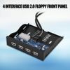 Richer-R USB 2.0 Front Panel Floppy Disk Bay, Multi-functional USB 2.0 Front Panel 3.5'' Floppy Bay 9 Pin to 4 Interface USB 2.0 HUB