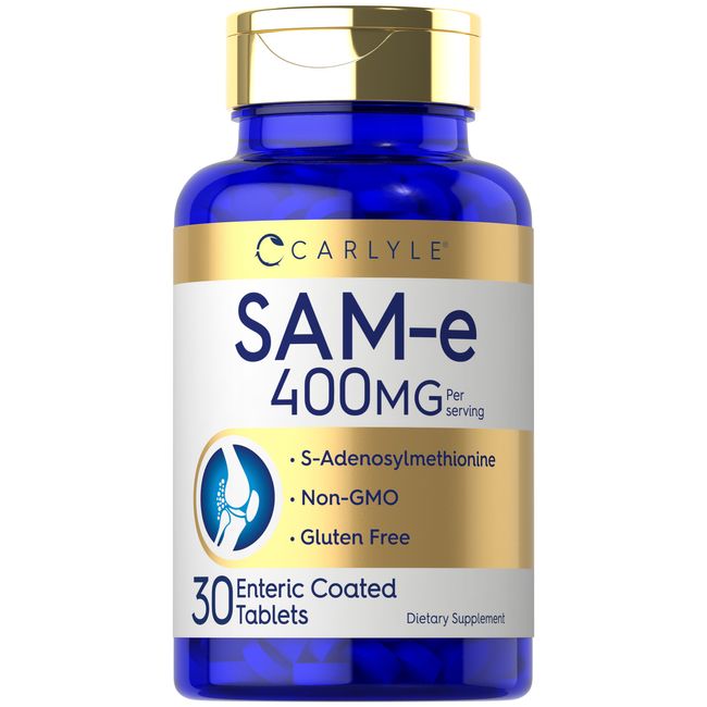 SAM-e 400mg | 30 Tablets | S-Adenosylmethionine Pills | Non-GMO | by Carlyle