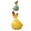 TOYANDONA 2pcs Easter Bunny Rabbit Figurines Ceramic Rabbit Statues Car Interior Figures for Easter Party Table Decoration
