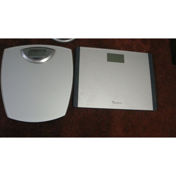 2 Detecto Glass LCD Digital Scale / Thinner scale battery operated see pics