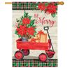 Lil' Red Christmas Wagon House Flag