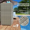 Outdoor Towel Rack for Pool w/ Two Storage Space Towel Rack, Gray