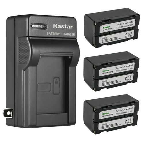 Kastar 3-Pack Battery and AC Wall Charger Replacement for Topcon GPS HiPer II GNSS receivers, HiPer V GNSS receivers, Topcon Instruments ES Series, OS Series, DS Series, PS Series, Sokkia Instruments