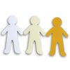 Paper Dolls Shapes Cutouts -White Tan Brown - 10 Count