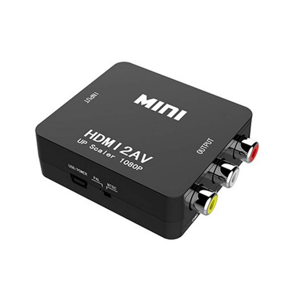 HDMI to AV Converter, Composite HDMI to RCA Converter, PAL/NTSC Switch, Supports 1080P, HDMI to Analog Adapter, Audio Transfer, USB Power Cable for PS3/PS4/XBOX/PC/BD Player/Car Navigation/Nintendo Switch