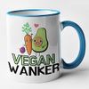 Vegan Wanker - Funny Rude Vegan Mug (Blue)