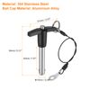 sourcing map 2Pcs T Handle Lock Pins, 10mm x 40mm Usage Length Stainless Steel Push-Button Quick Release Pin