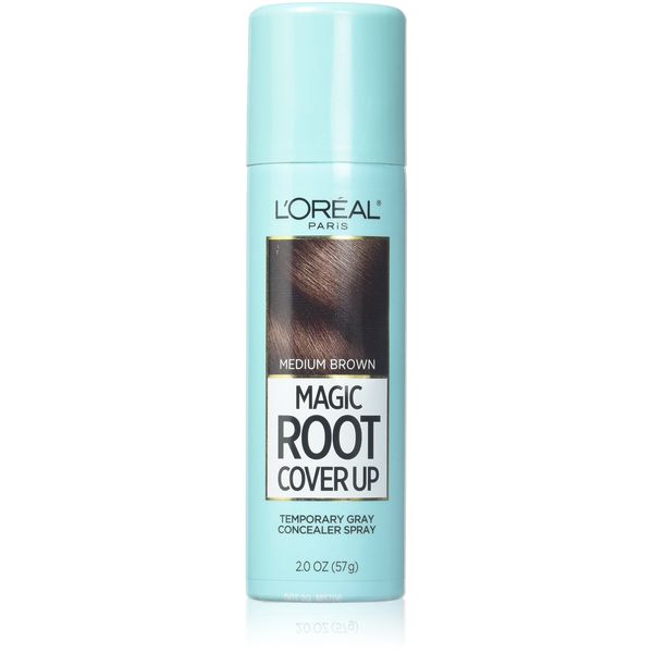 L'Oreal Paris Hair Color Root Cover Up Temporary Gray Concealer Spray, Light to Medium Brown, 2 Ounce