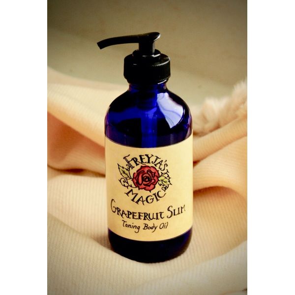 Grapefruit Slim Toning Body Oil, Detox, Slim and Shape, Citrus Rose Scent, 8 oz