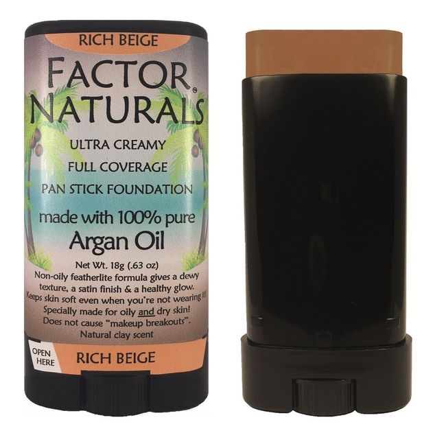 Factor Naturals Rich Beige 133 pan stick foundation w/Argan oil Made in the USA