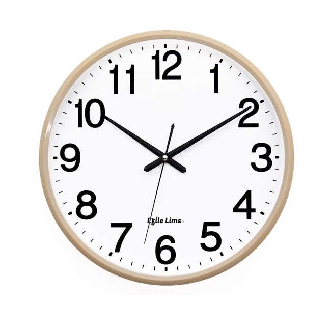 Wall Clock, Wall Clock, Continuous Second Hand, Diameter 11.0 inches (28 cm), Clock, Silent, Silent, Non-Radio, Stylish, Simple Design, Tokei Wall Clock, 11.0 inches (28 cm), Natural)