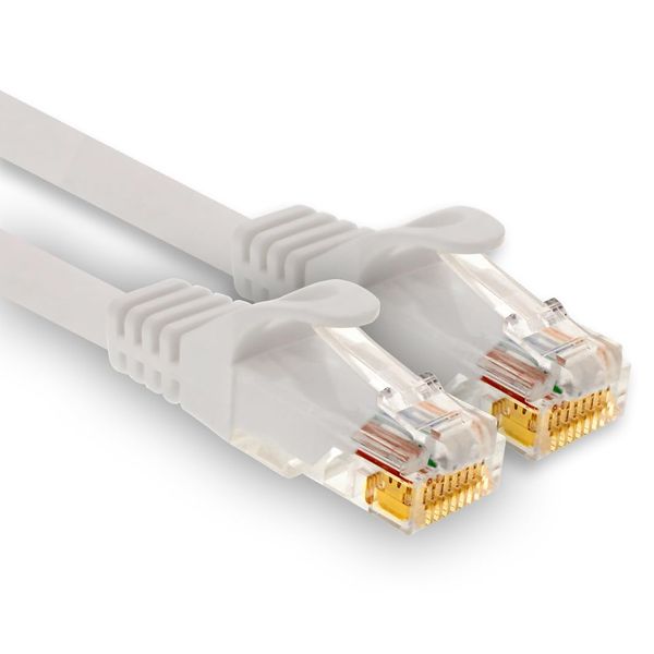 1aTTack.de - 1 x 2.0m Cat7 network cable, Cat.7 Ethernet, Lan & Cat 7 patch cable for maximum internet speed & connects all devices with RJ 45 socket white