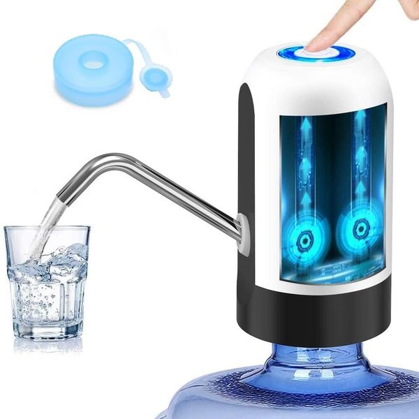 Water Bottle Pump 5 Gallon Water Bottle Dispenser USB Charging Automatic Drinking Water Pump Portable Electric Water Dispenser Water Bottle Switch (White)