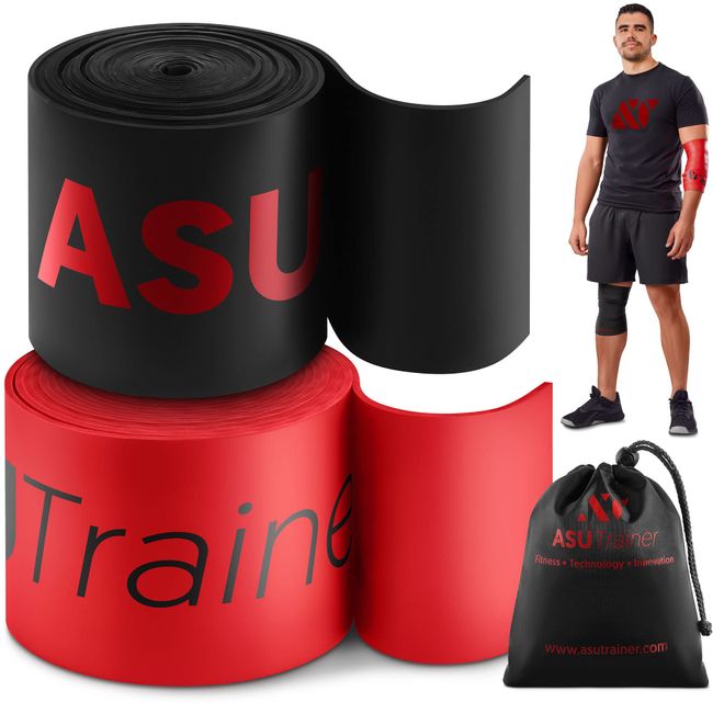 ASU Trainer Pro-Grade Voodoo Floss Band Set of 2 | Blood Flow Restriction Bands | Extra Durable Voodoo Floss Mobility Bands.04” & .06” Thick | Muscle-Up Workout Bands | Home Gym Workout Equipment