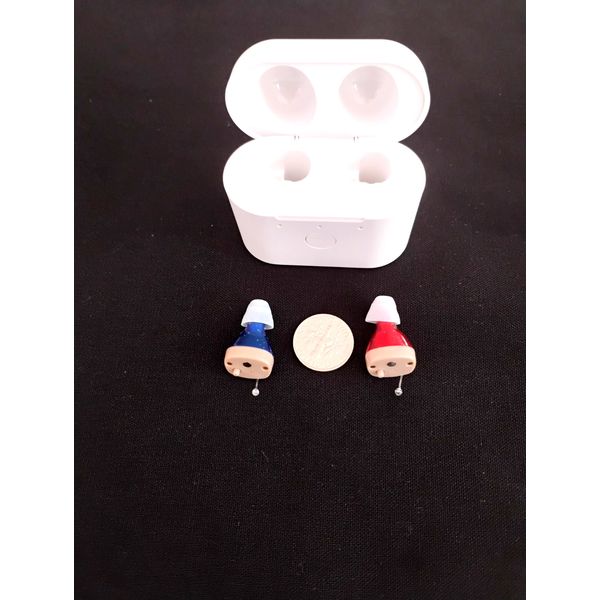 TWO RECHARGEABLE tiny digital amplifiers 3 programs NOISE & HIGH FREQUENCY USA
