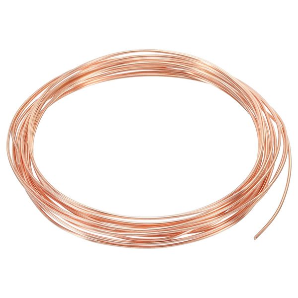 PATIKIL 5M Solid Bare Copper Wire 18 Gauge 99.9% Pure Copper Wire 1.2mm Soft Beading Wire Metal Plant Stem Tie for Jewelry Craft