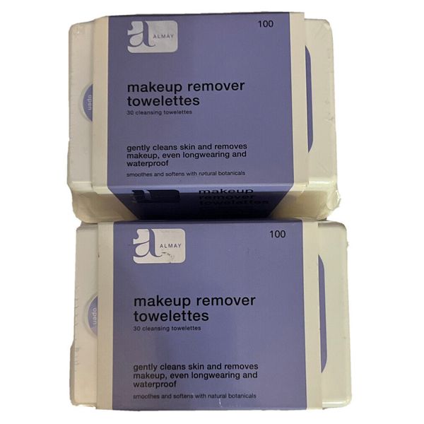 Pack Of 2 Almay Makeup Remover Cleansing Towelettes 30 Each Package New/Sealed.