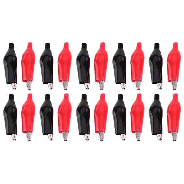 20pcs 28MM Crocodile Clip PVC Sleeve Crocodile Connector Electrical Testing Clips Electrical Clamp for Testing Probe Meter