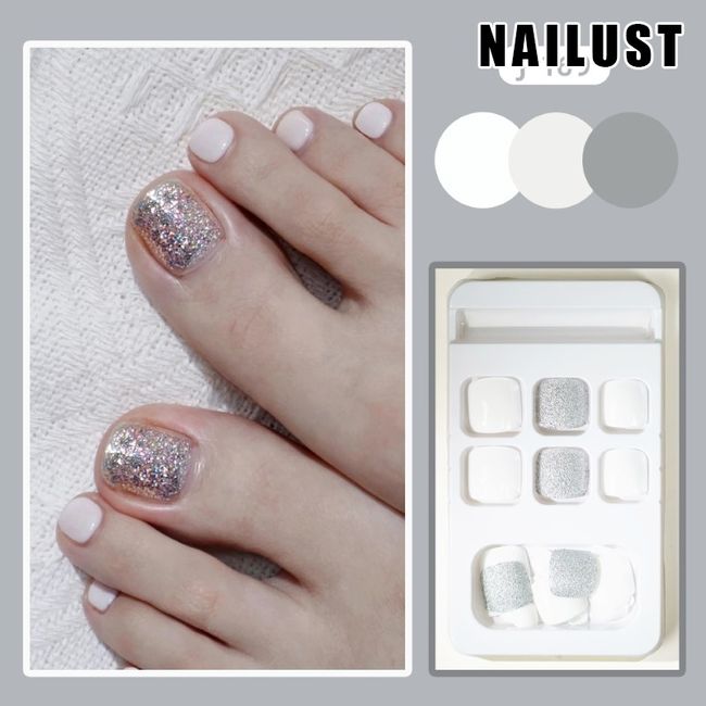 Toe Nails  [Set of 24] Nail Tips Nail Tips Nail Stickers False Nails False Nails Present Paste Nails Peelable Summer Nails Nail Supplies Nail Art Nail Parts NAILUST