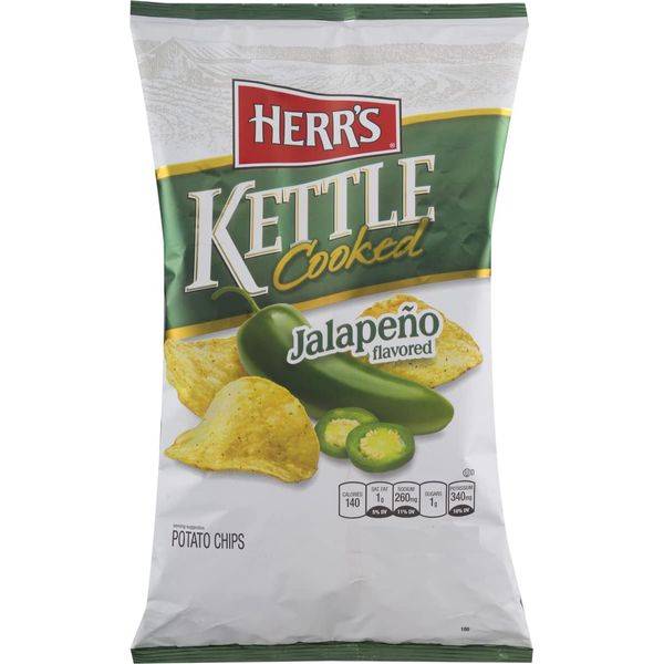 Herr's Kettle Cooked Potato Chips Jalapeno - 8 Oz. (3 Bags)