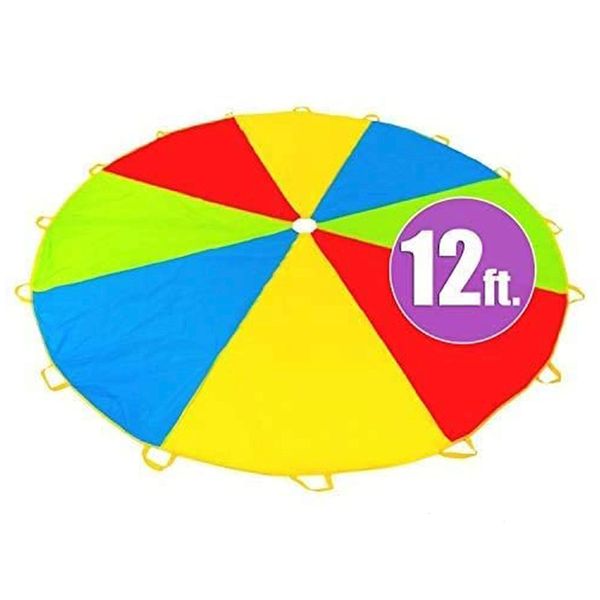 Play Platoon Parachute 12 Foot for Kids with 16 Handles Play Parachute - Multicolored Parachute