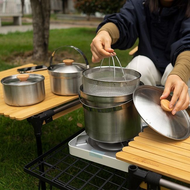 Outdoor Portable Camping Cookware Set, Stainless Steel