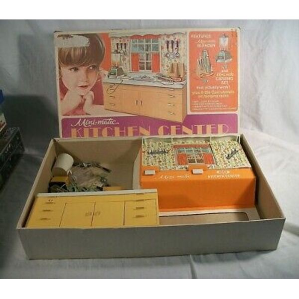 Vintage Ideal Mini-Matic Kitchen Center Toy Playset In Original Box, 1970