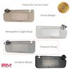 Sun Visor Fits for Chevy Cruze 2011-2016 Pair Set Left+Right Gray Titanium 2MPLASTIC (Titanium - Gray + Light)