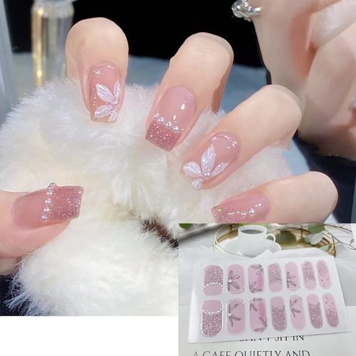 Turkalla Nail Seals for Hands, 4 Pieces, 3D Nail Stickers, Gel Nail Stickers, Just Stick, Nail Design, Nail Art, Nail Wrap, Nail Jewelry, Popular, Cute, For Women, Beginners (B10)