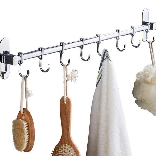 New Multifunctional Punch-free Storage Towel Rack Wall Hooks for Kitch 