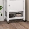 Utility Rolling Kitchen Island Cart w/ Storage Shelf, Wheels, Smooth Top, White
