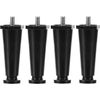 4-Pack 4" Adjustable Black Thermoplastic Flanged Toe Appliance Legs