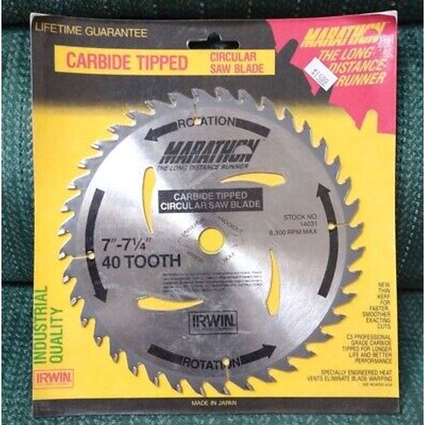 Irwin 14031 7"-7 1/4" 40T Marathon Carbide Tipped Saw Blade (NIP)