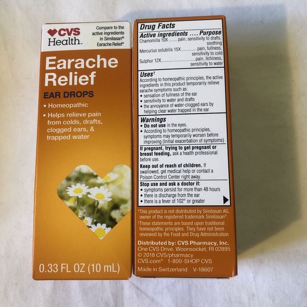 2x CVS Health EARACHE RELIEF Ear Drops 0.33fl Exp2/28