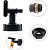 HoitoDeals Strong Plastic Water Butt Tap Replacement Kit Hosepipe Rain Barrel Thread (1 Set Black)
